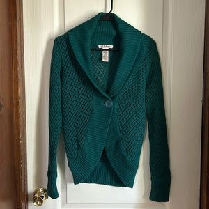 Green teal cardigan